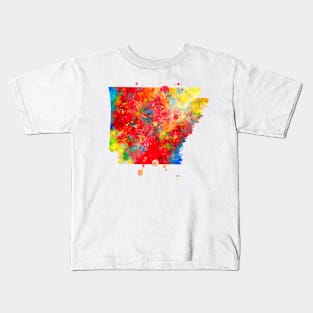 Arkansas State Watercolor Map Painting Kids T-Shirt